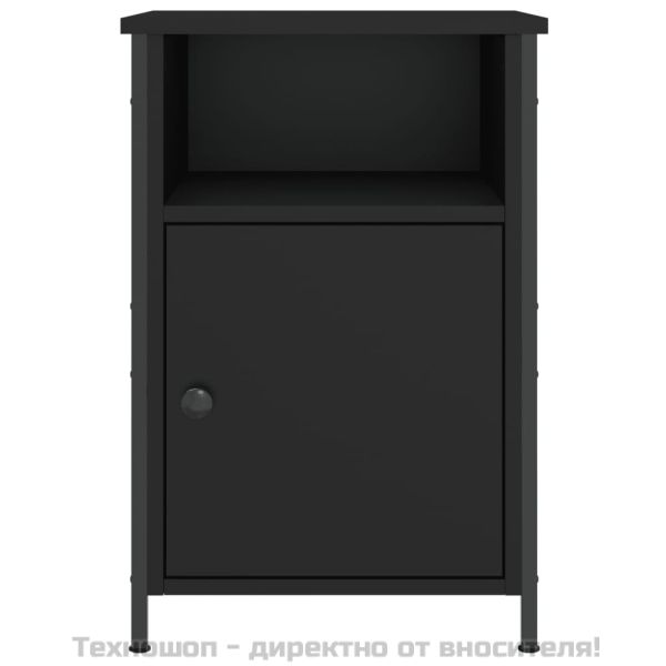 Нощни шкафчета, 2 бр, черни, 40x42x60 см, инженерно дърво