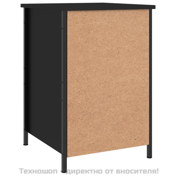 Нощни шкафчета, 2 бр, черни, 40x42x60 см, инженерно дърво