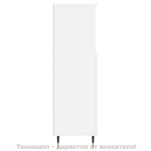 Шкаф за баня, бял, 30x30x100 см, инженерно дърво