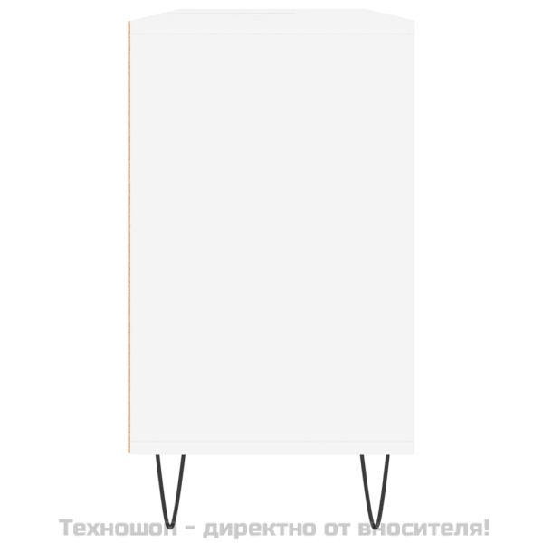 Шкаф за баня, бял, 80x33x60 см, инженерно дърво