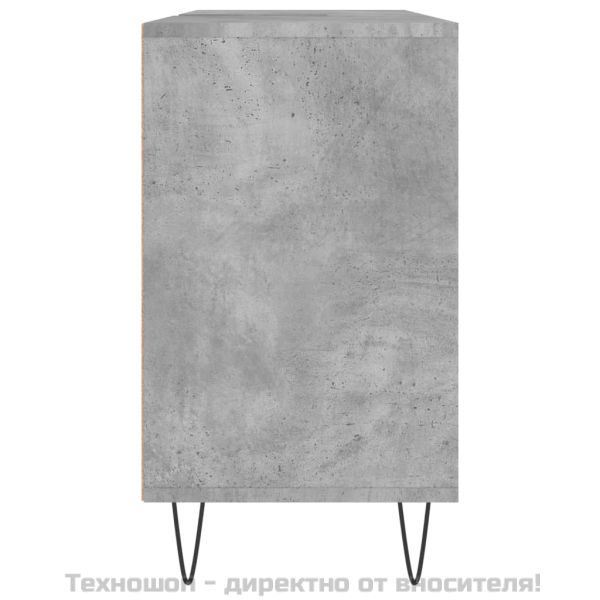 Шкаф за баня, бетонно сив, 80x33x60 см, инженерно дърво