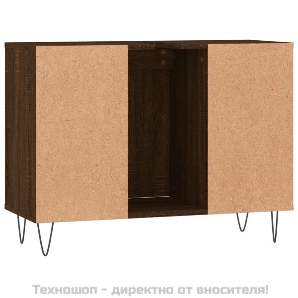 Шкаф за баня, кафяв дъб, 80x33x60 см, инженерно дърво