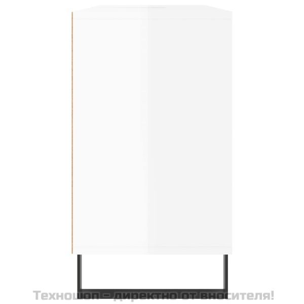 Шкаф за баня, бял гланц, 80x33x60 см, инженерно дърво