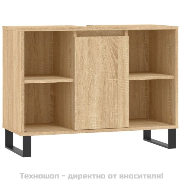 Шкаф за баня, дъб сонома, 80x33x60 см, инженерно дърво