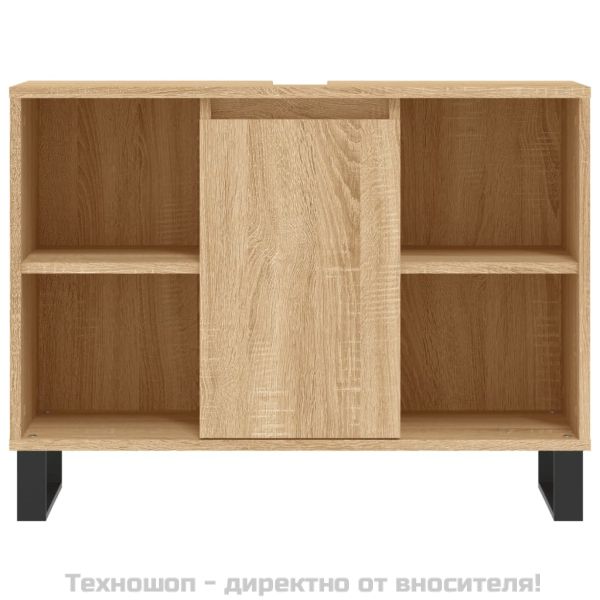 Шкаф за баня, дъб сонома, 80x33x60 см, инженерно дърво