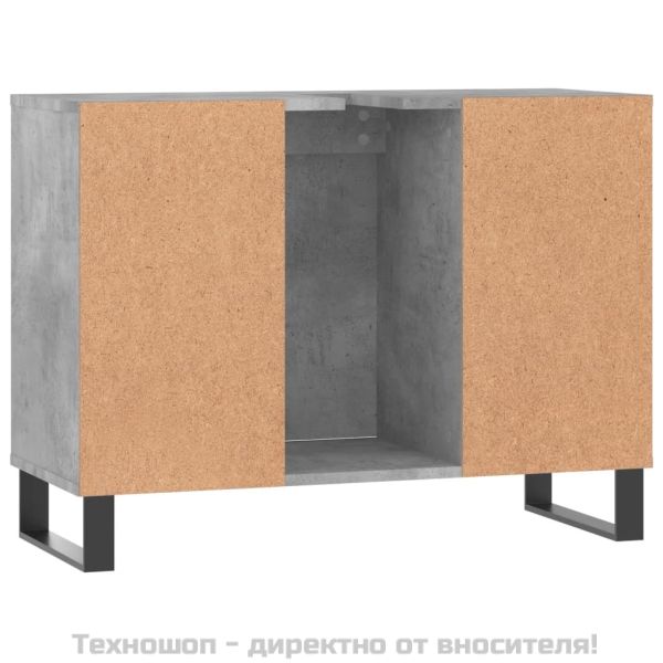 Шкаф за баня, бетонно сив, 80x33x60 см, инженерно дърво
