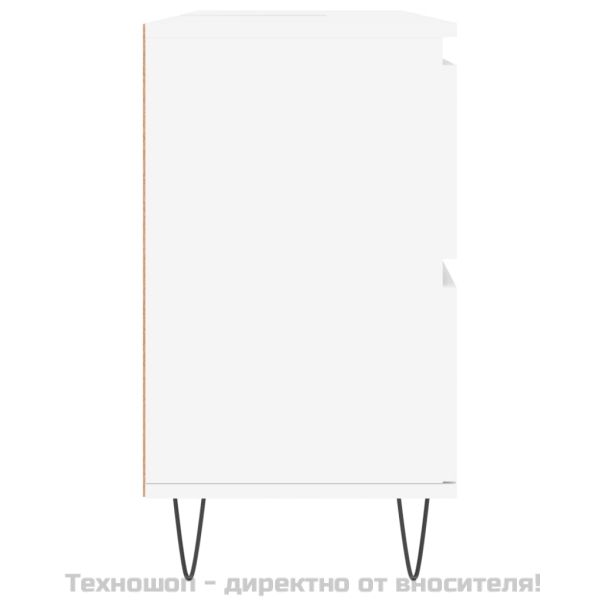 Шкаф за баня, бял, 80x33x60 см, инженерно дърво