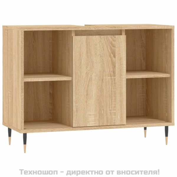Шкаф за баня, дъб сонома, 80x33x60 см, инженерно дърво