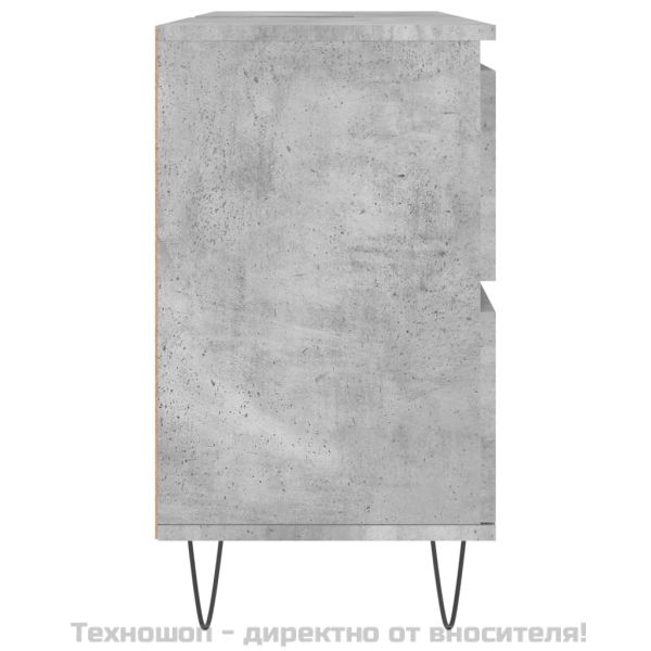 Шкаф за баня, бетонно сив, 80x33x60 см, инженерно дърво