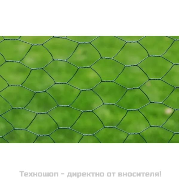 Оградна мрежа стомана хексагонална 1x25 м тъмнозелена