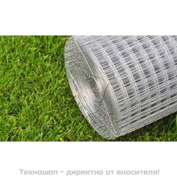 Кокошкарска мрежа, поцинкована стомана, 10x1 м, сребриста