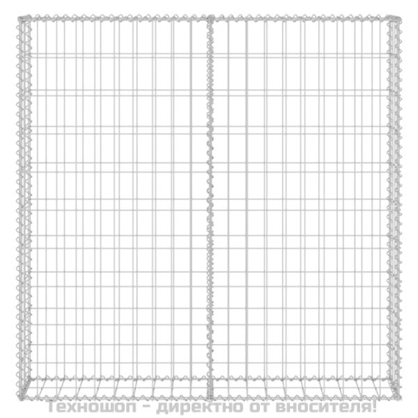 Габионна стена с капаци, поцинкована стомана, 80x20x100 см