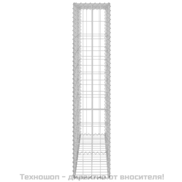 Габионна стена с капаци, поцинкована стомана, 80x20x100 см