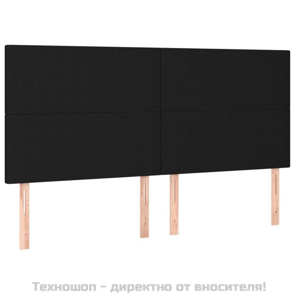 Табла за легло, черна, 200x5x118/128 см, плат