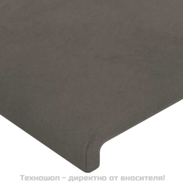 Табла за легло, тъмносива, 100x5x118/128 см, кадифе