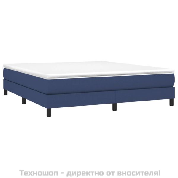 Рамка за легло с пружини, синя, 160x200 см, плат