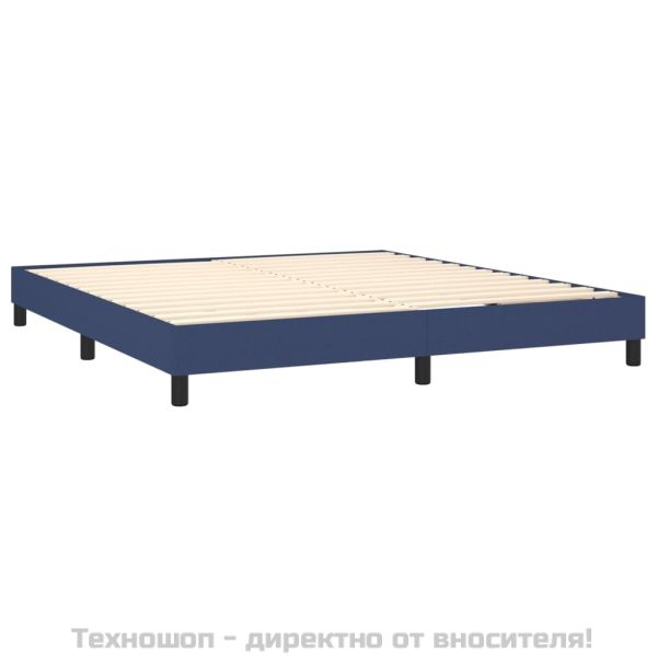 Рамка за легло с пружини, синя, 160x200 см, плат