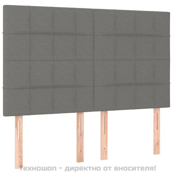 Боксспринг легло с матрак, тъмносиво, 140x190 см плат