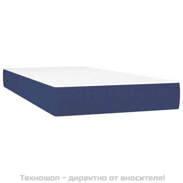 Боксспринг легло с матрак и LED, синя, 90x200 см, плат