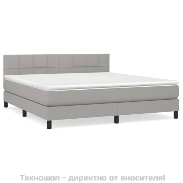 Боксспринг легло с матрак, светлосиво, 180x200 см, плат