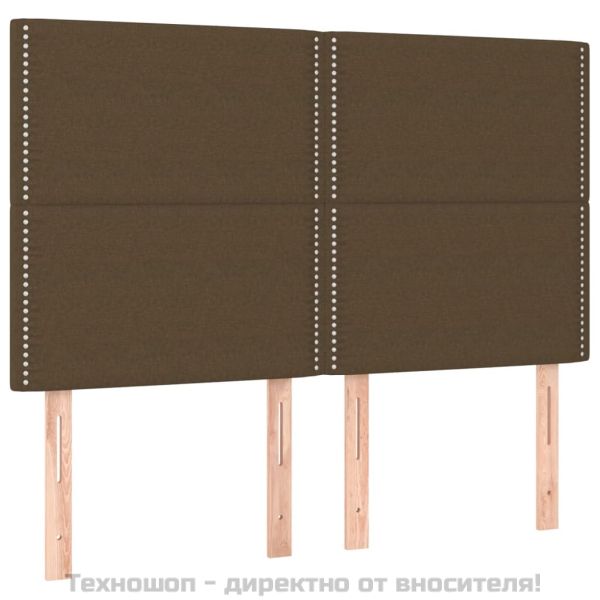 Рамка за легло без матрак, тъмнокафява, 140x200 см, плат