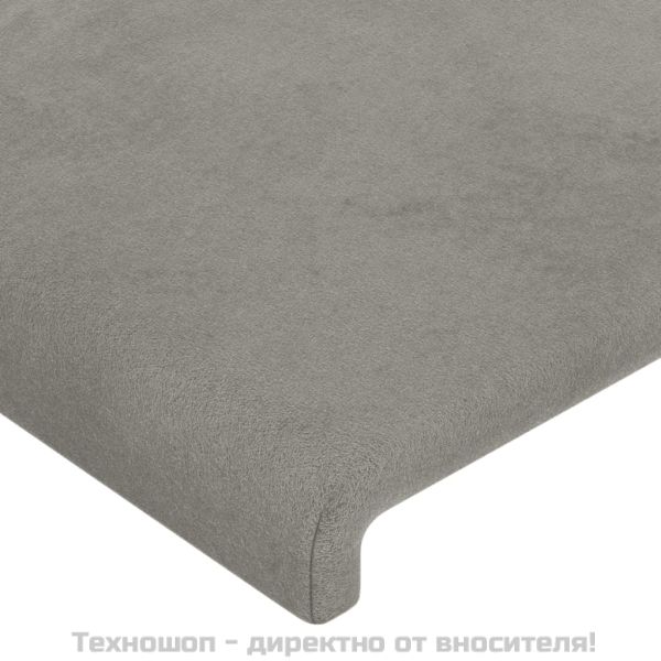 Рамка за легло без матрак, светлосива, 100x200 см, кадифе