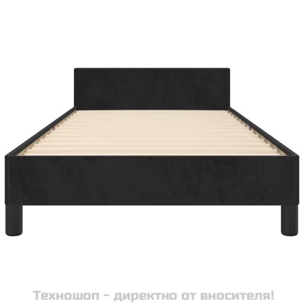 Рамка за легло без матрак, черна, 100x200 см, кадифе
