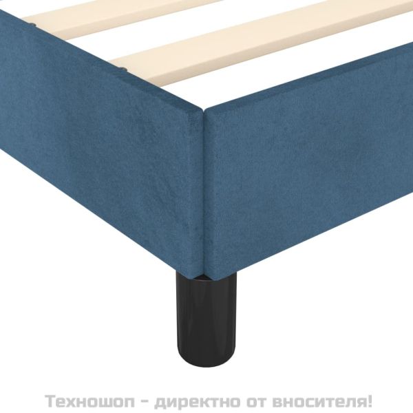 Рамка за легло без матрак, тъмносиня, 100x200 см, кадифе