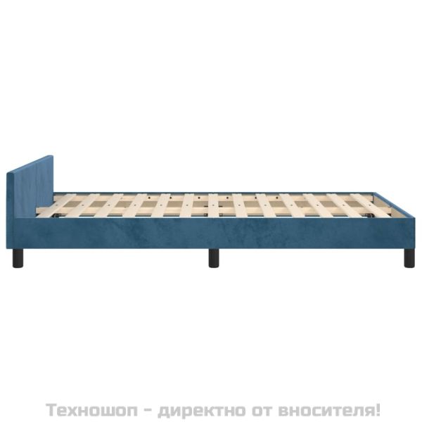 Рамка за легло без матрак, тъмносиня, 120x200 см, кадифе