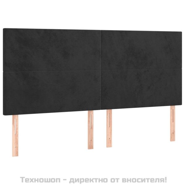 Рамка за легло без матрак, черна, 200x200 см, кадифе