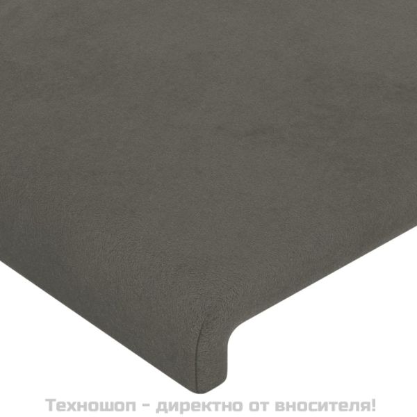 Рамка за легло без матрак, тъмносива, 100x200 см, кадифе