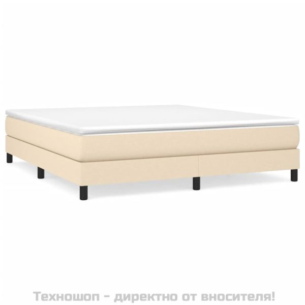 Рамка за легло с пружини, кремава, 160x200 см, плат