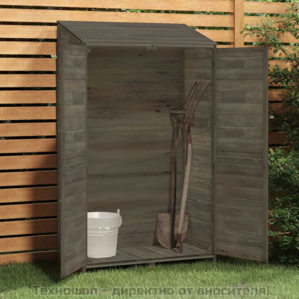 Градинска барака, антрацит, 102x52x174,5 см, чамово дърво масив