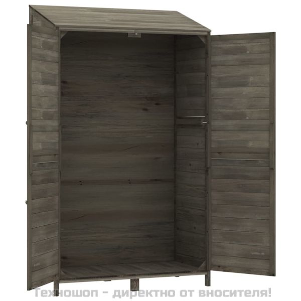 Градинска барака, антрацит, 102x52x174,5 см, чамово дърво масив