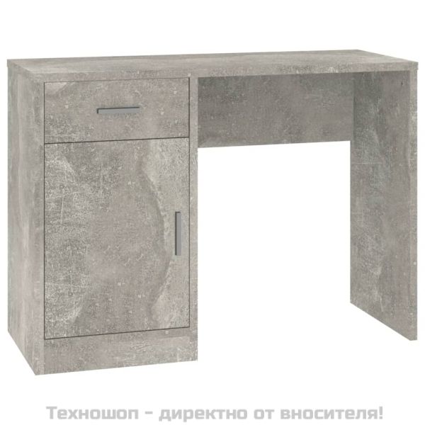 Бюро с чекмедже и шкаф бетонно сиво 100x40x73см инженерно дърво