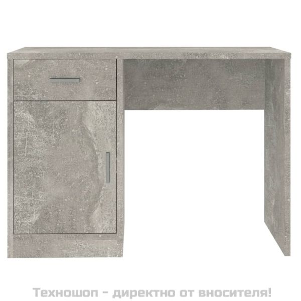 Бюро с чекмедже и шкаф бетонно сиво 100x40x73см инженерно дърво