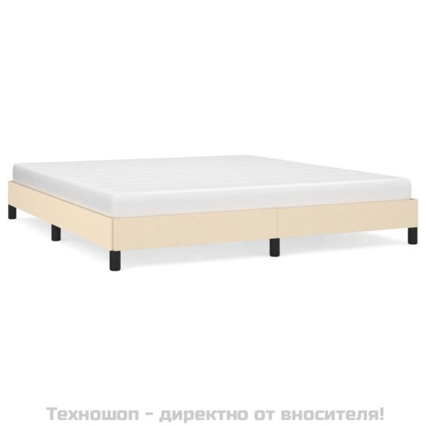 Рамка за легло без матрак, кремава, 160x200 см, плат