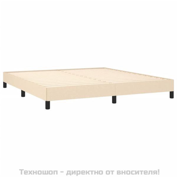 Рамка за легло без матрак, кремава, 160x200 см, плат