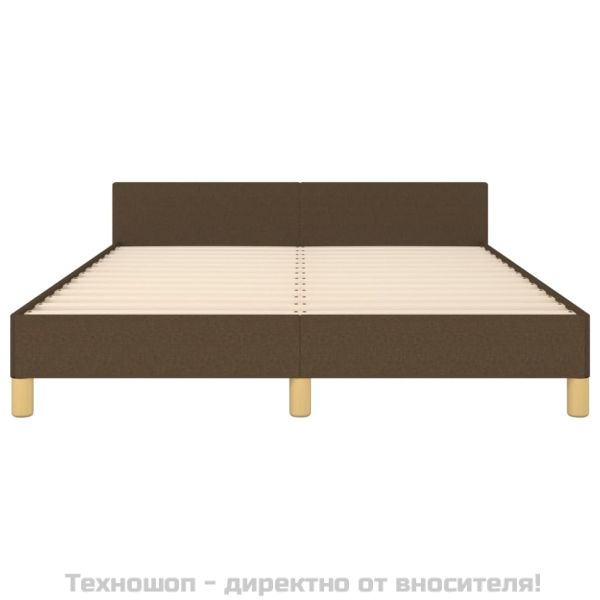 Рамка за легло без матрак, тъмнокафява, 140x190 см, плат