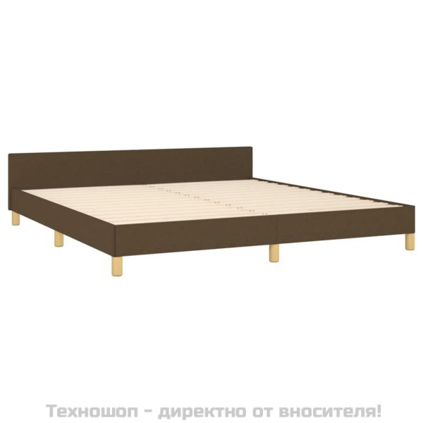 Рамка за легло без матрак, тъмнокафява, 180x200 см, плат