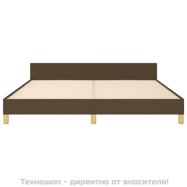 Рамка за легло без матрак, тъмнокафява, 180x200 см, плат