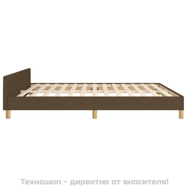 Рамка за легло без матрак, тъмнокафява, 180x200 см, плат