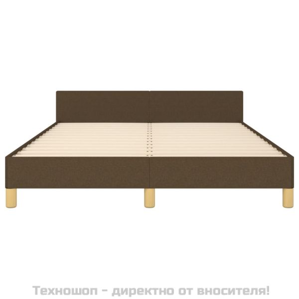 Рамка за легло без матрак, тъмнокафява, 140x200 см, плат