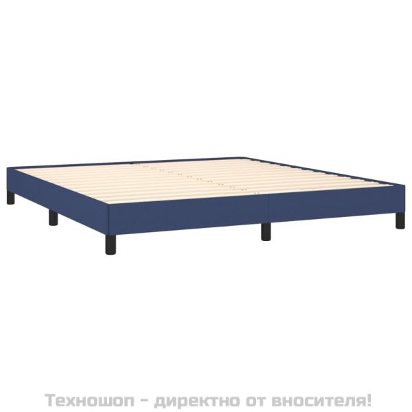 Рамка за легло без матрак, синя, 160x200 см, плат