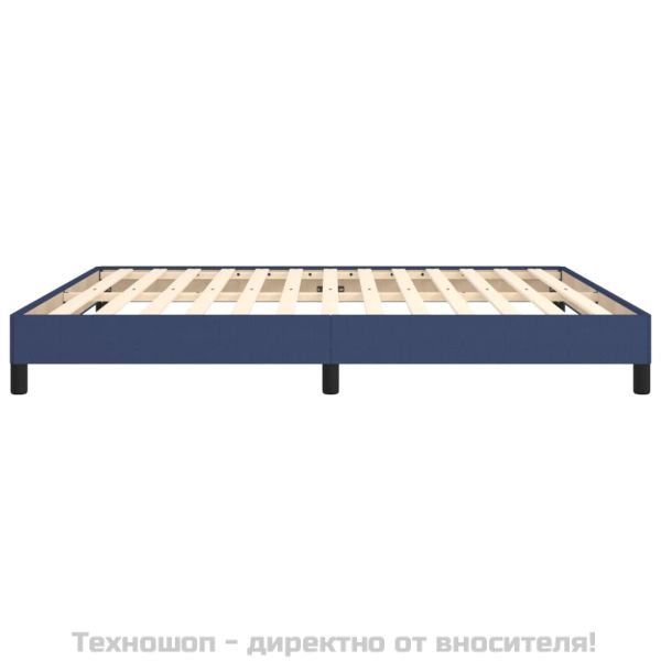 Рамка за легло без матрак, синя, 160x200 см, плат