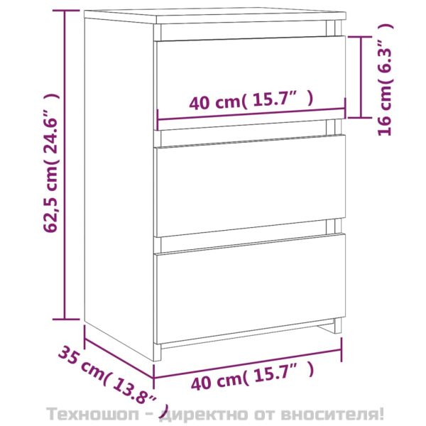Нощни шкафчета 2 бр сив сонома 40x35x62,5 см инженерно дърво