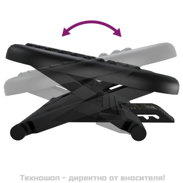 Поставка за крака, черна, 46x34,5x11 см