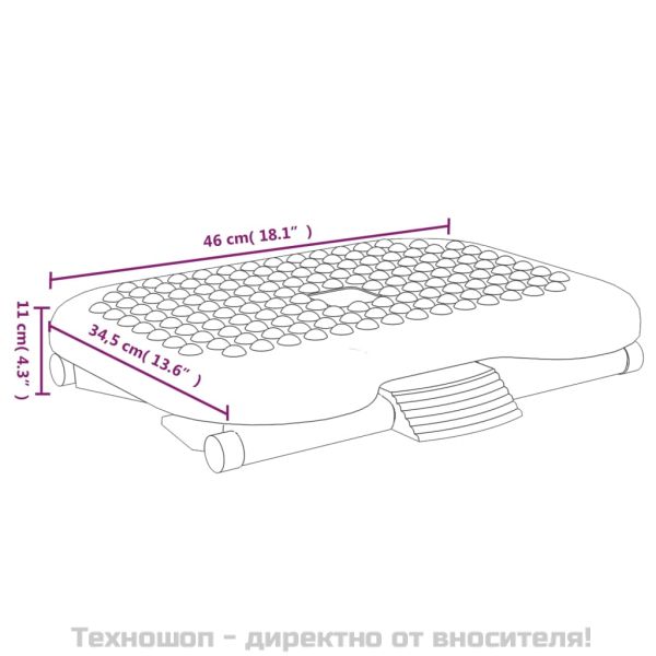 Поставка за крака, черна, 46x34,5x11 см