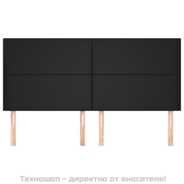 Табла за легло, черна, 160x5x118/128 см, изкуствена кожа