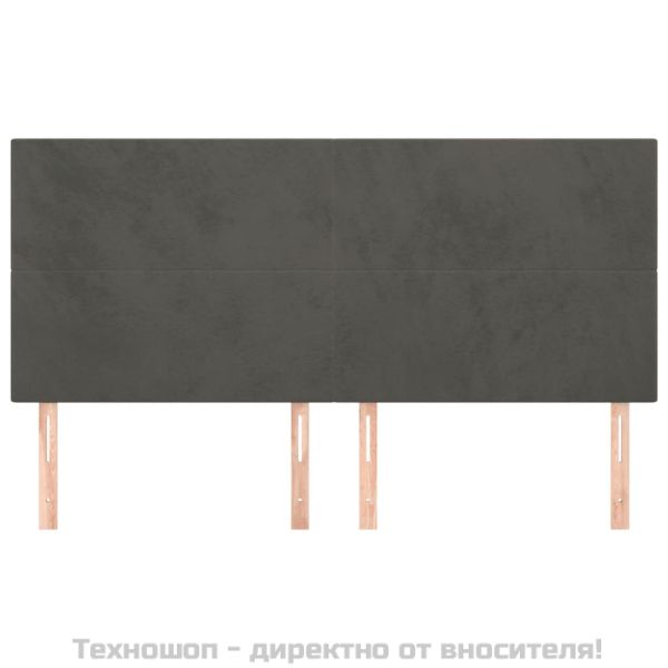 Табла за легло, тъмносива, 200x5x118/128 см, кадифе
